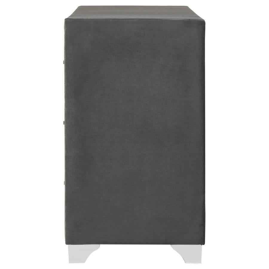 Melody 6-drawer Upholstered Dresser Grey