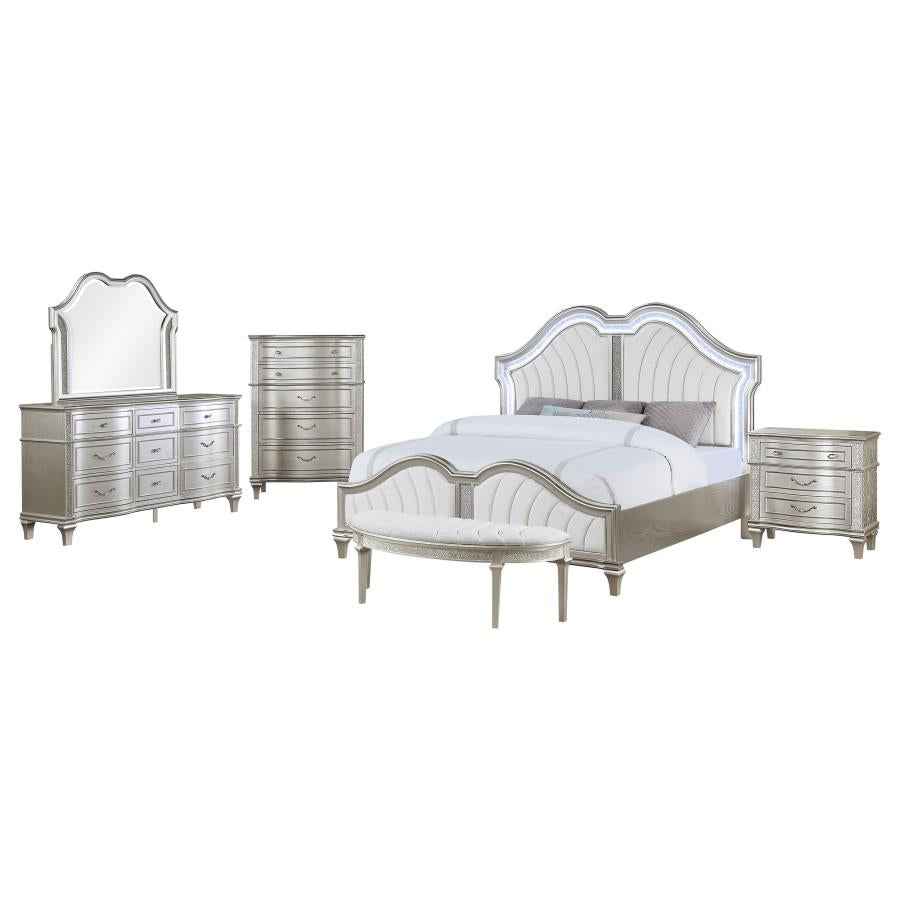 Evangeline 5-piece Eastern King Bedroom Set Silver Oak - Home & Sleep Outlet