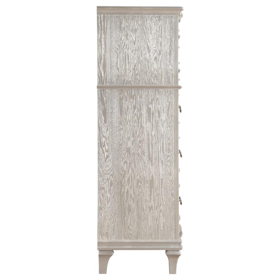 Evangeline 6-drawer Bedroom Chest Silver Oak - Home & Sleep Outlet