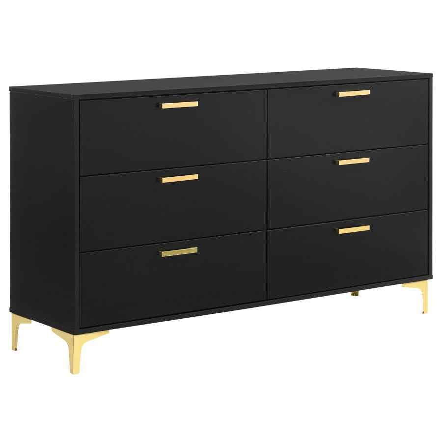 six drawer dresser black Kendall - 6-Drawer Material:Leather Refined and bold simpleretro Diary of a Polka