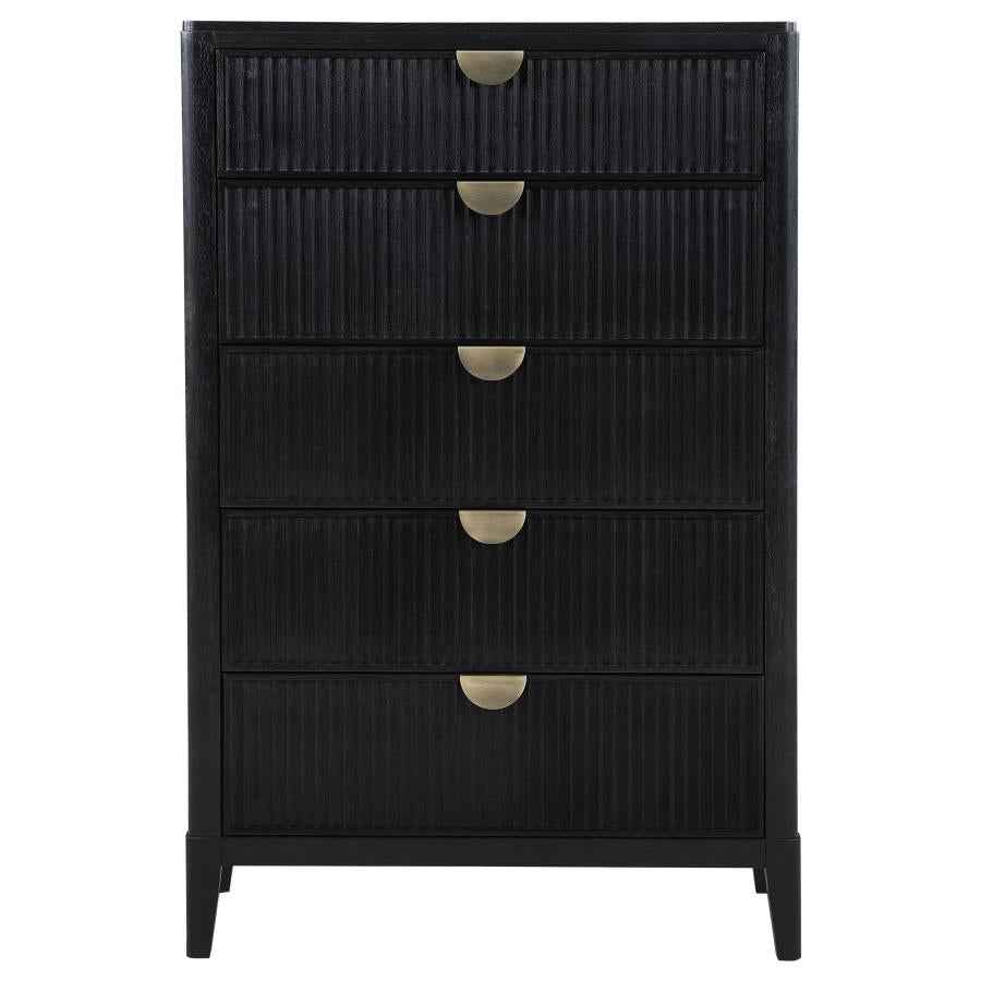Brookmead 5-drawer Bedroom Chest Black - Home & Sleep Outlet