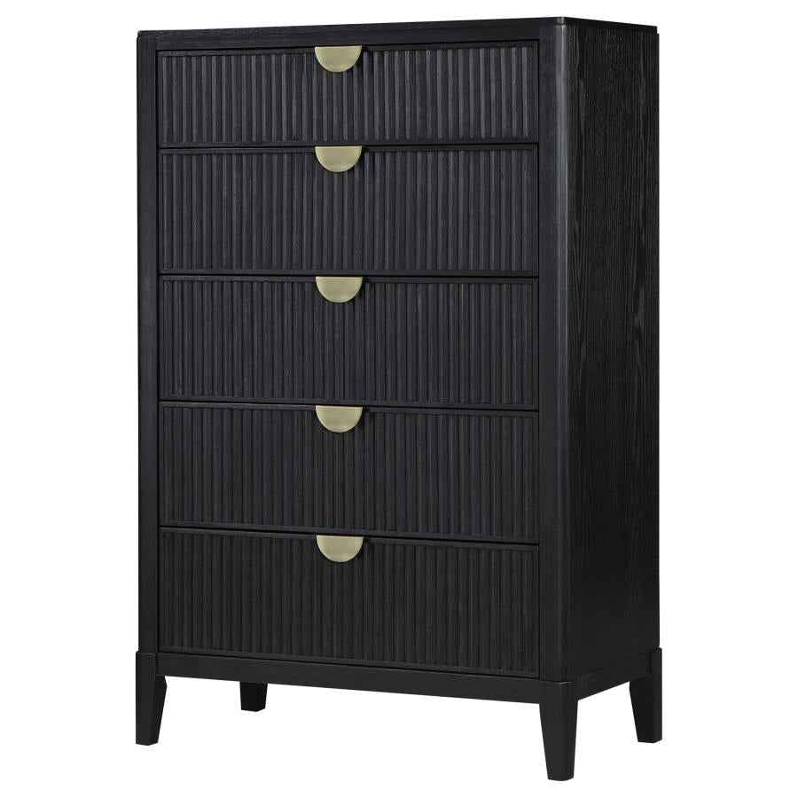 Brookmead 5-drawer Bedroom Chest Black - Home & Sleep Outlet