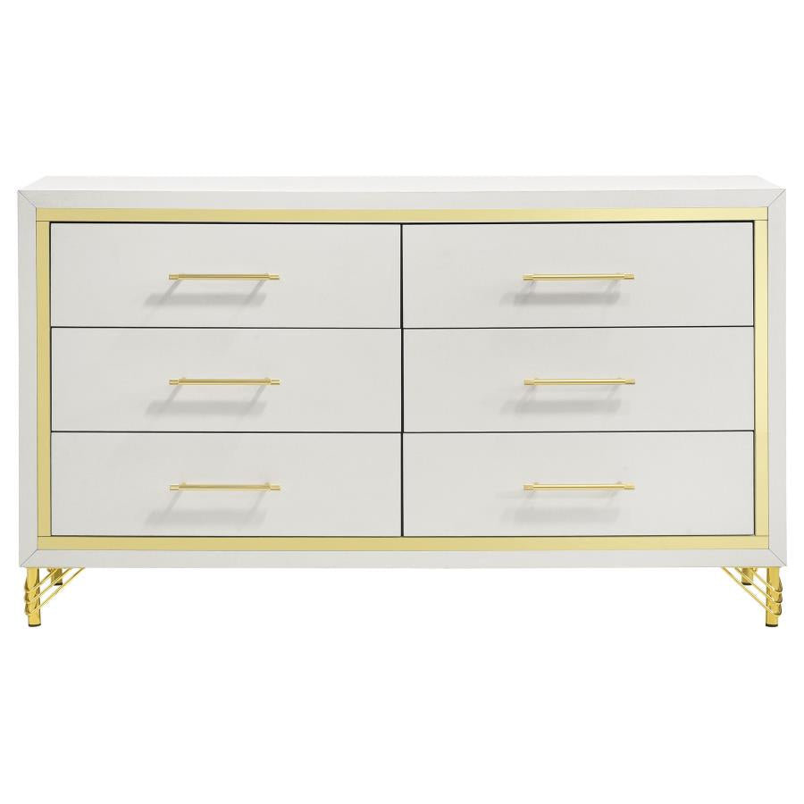 Lucia 4-piece Queen Bedroom Set Beige and White - Home & Sleep Outlet