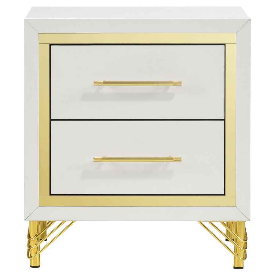 Lucia 2-drawer Nightstand Bedside Table White - Home & Sleep Outlet