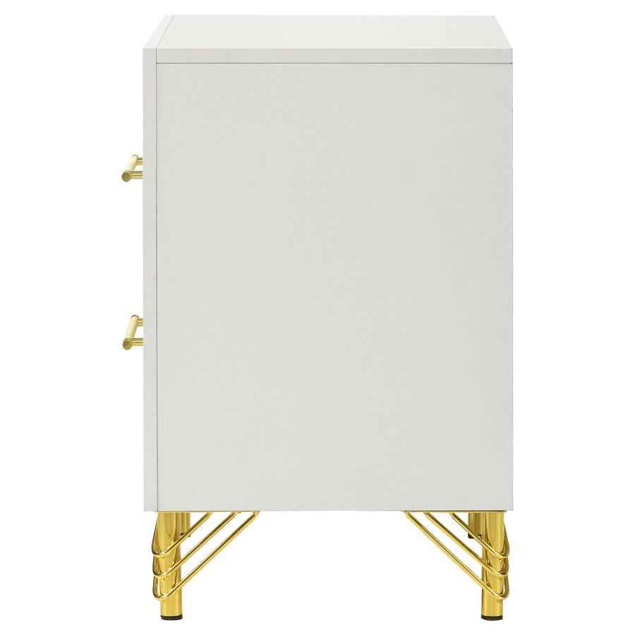 Lucia 2-drawer Nightstand Bedside Table White - Home & Sleep Outlet