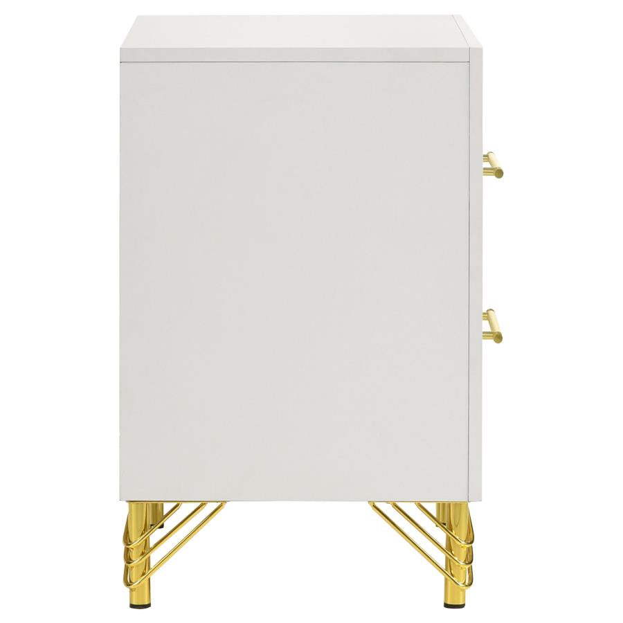 Lucia 2-drawer Nightstand Bedside Table White - Home & Sleep Outlet