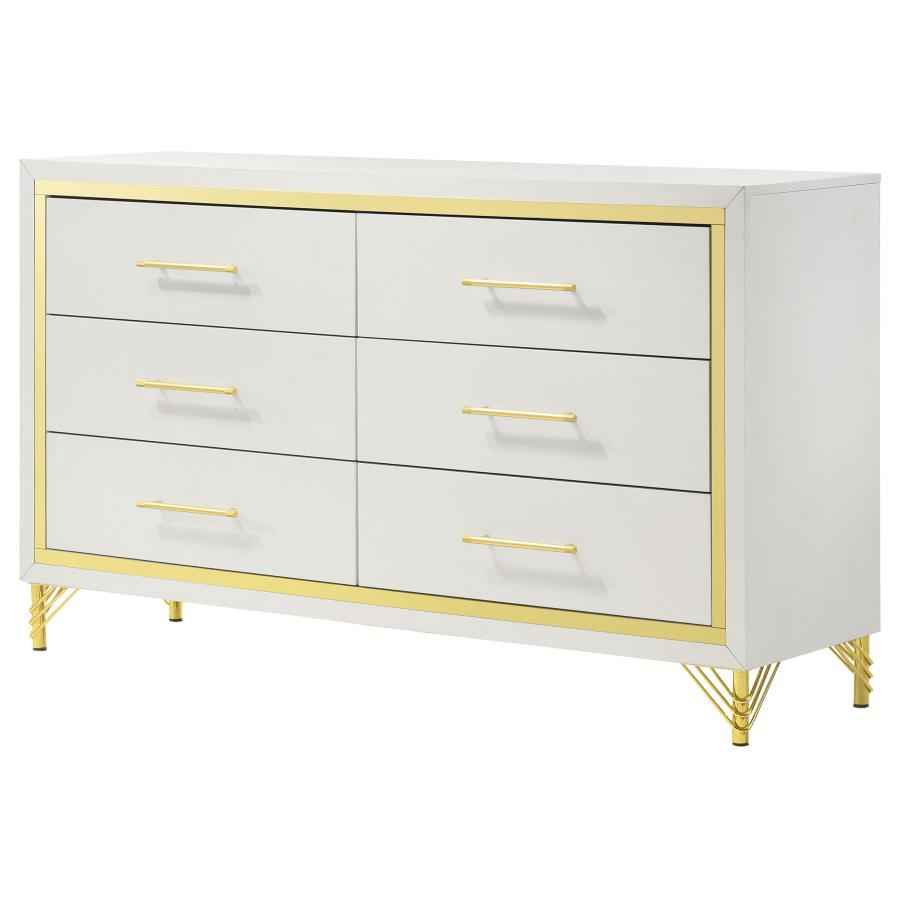 Lucia 6-drawer Dresser Cabinet White - Home & Sleep Outlet