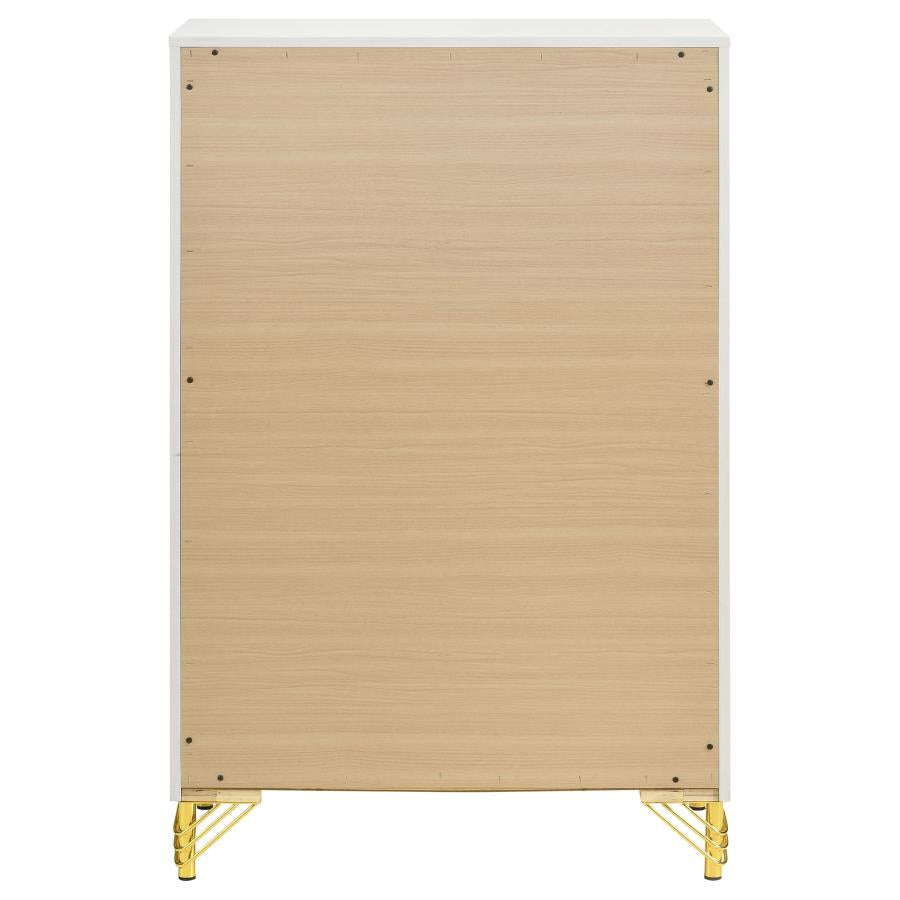 Lucia 5-drawer Bedroom Chest of Drawers White - Home & Sleep Outlet