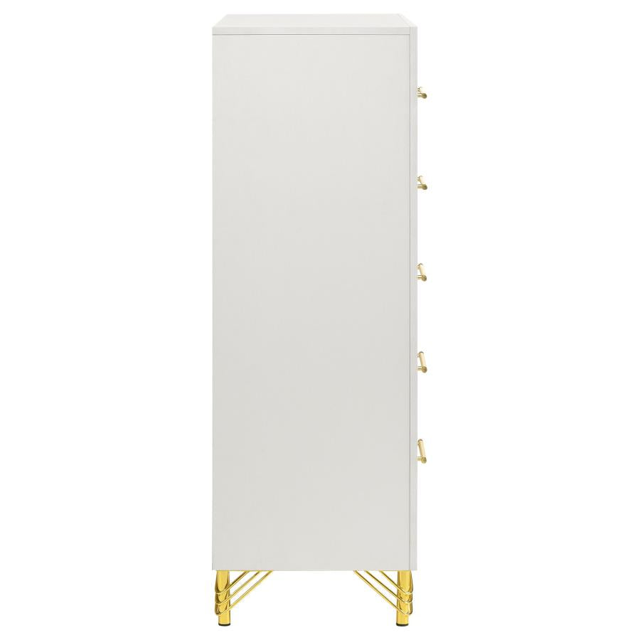 Lucia 5-drawer Bedroom Chest of Drawers White - Home & Sleep Outlet