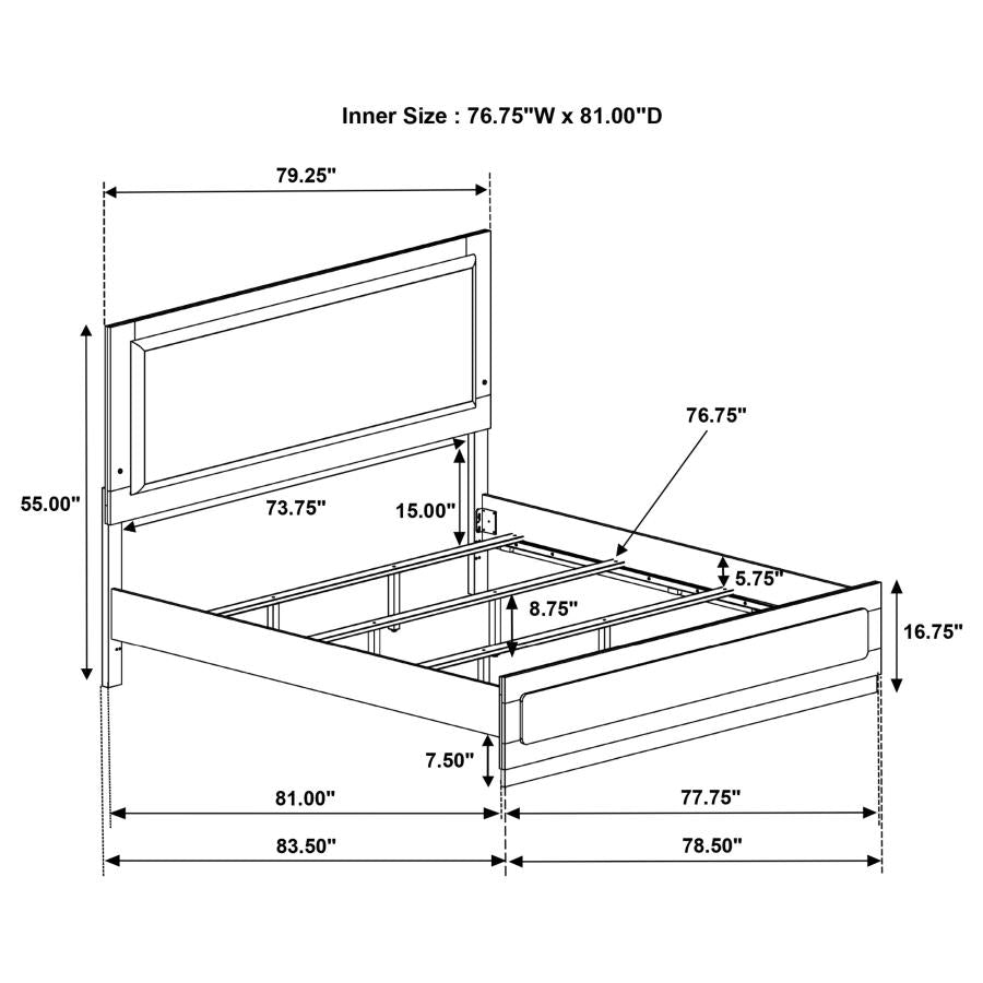 Caraway Wood Eastern King LED Panel Bed White - Home & Sleep Outlet