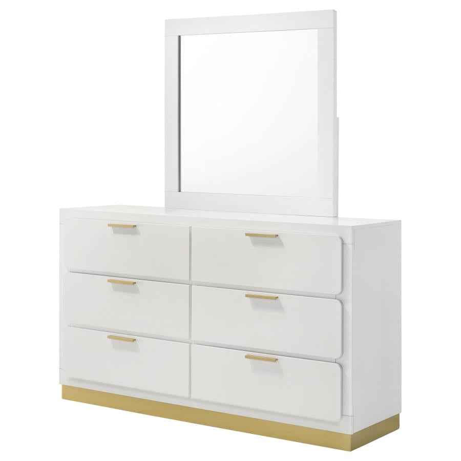 Caraway 6-drawer Dresser with Mirror White - Home & Sleep Outlet