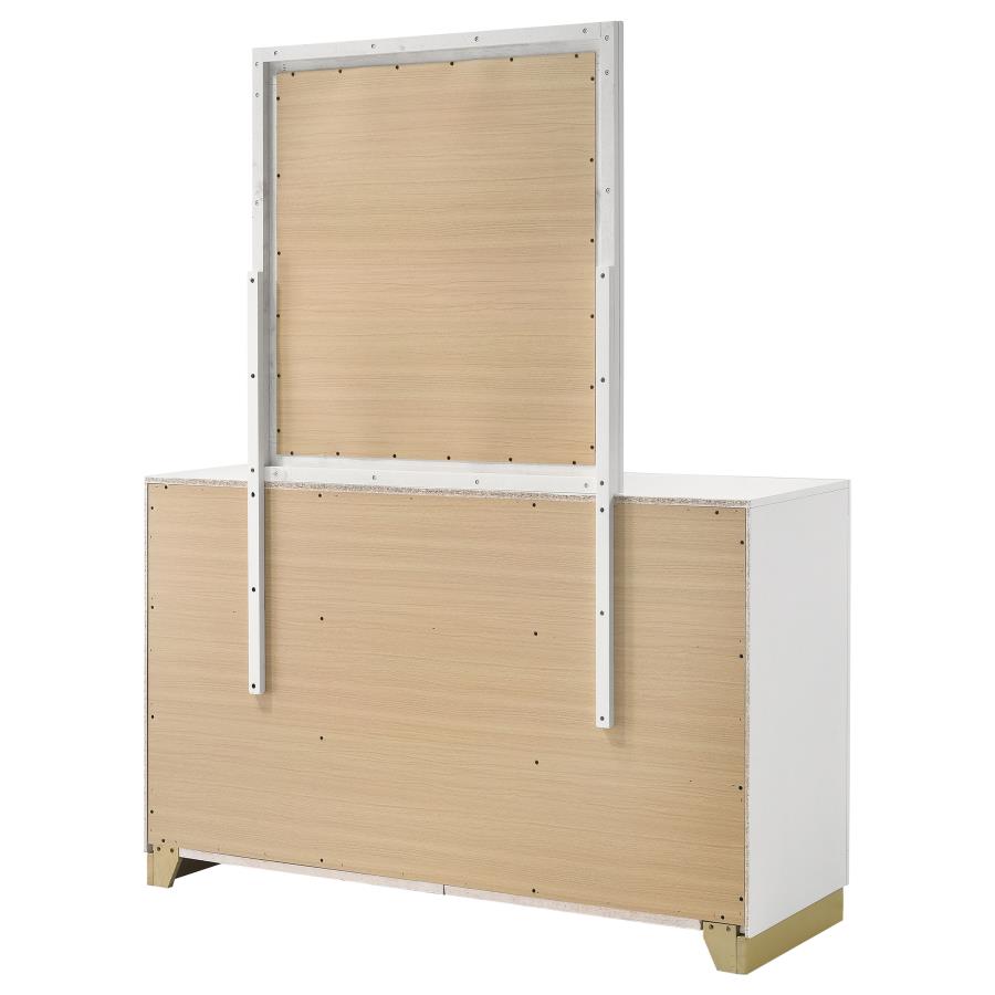 Caraway 6-drawer Dresser with Mirror White - Home & Sleep Outlet
