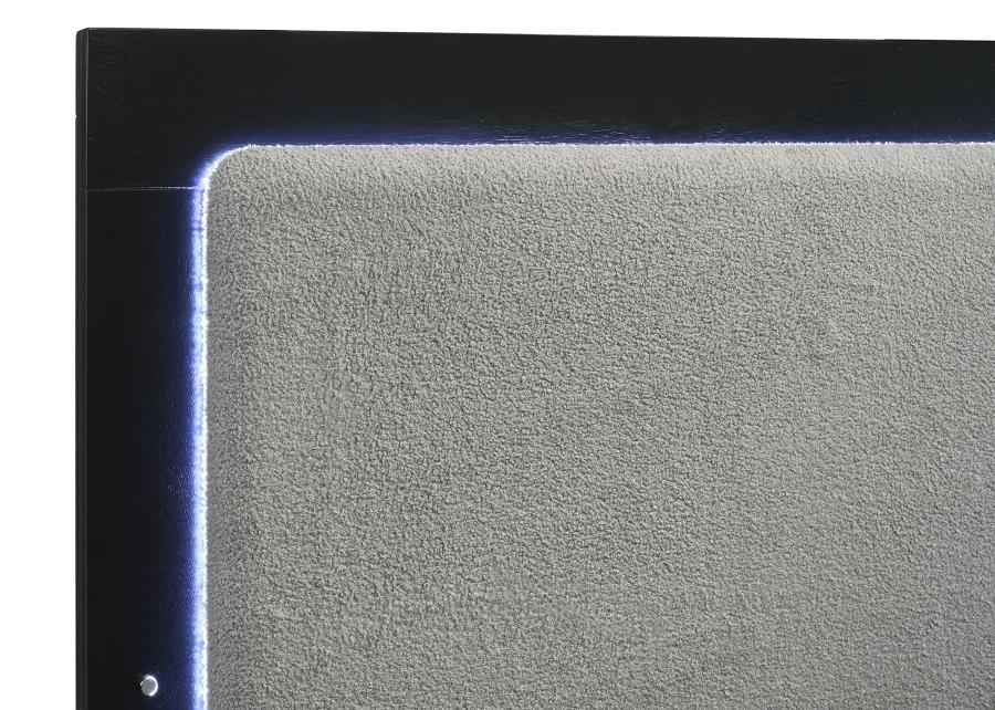 Caraway Wood Queen LED Panel Bed Black - Home & Sleep Outlet
