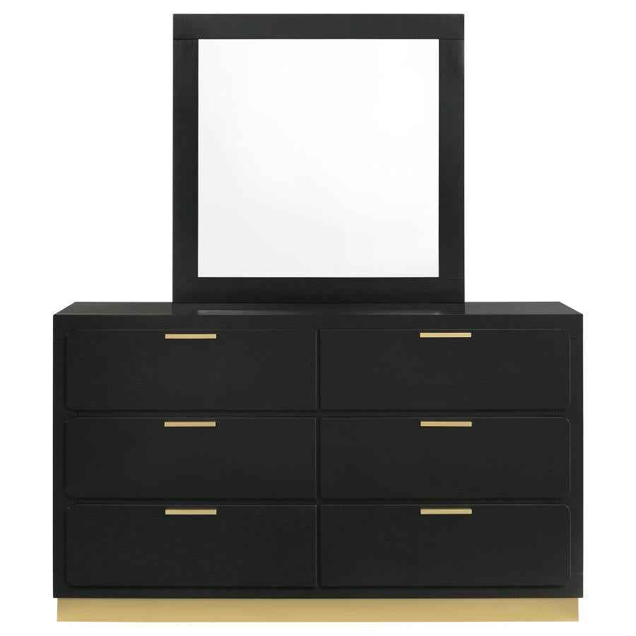 Caraway 6-drawer Dresser with Mirror Black - Home & Sleep Outlet
