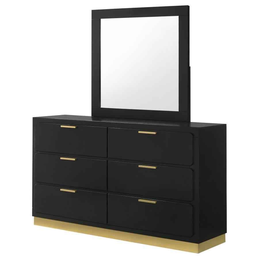 Caraway 6-drawer Dresser with Mirror Black - Home & Sleep Outlet