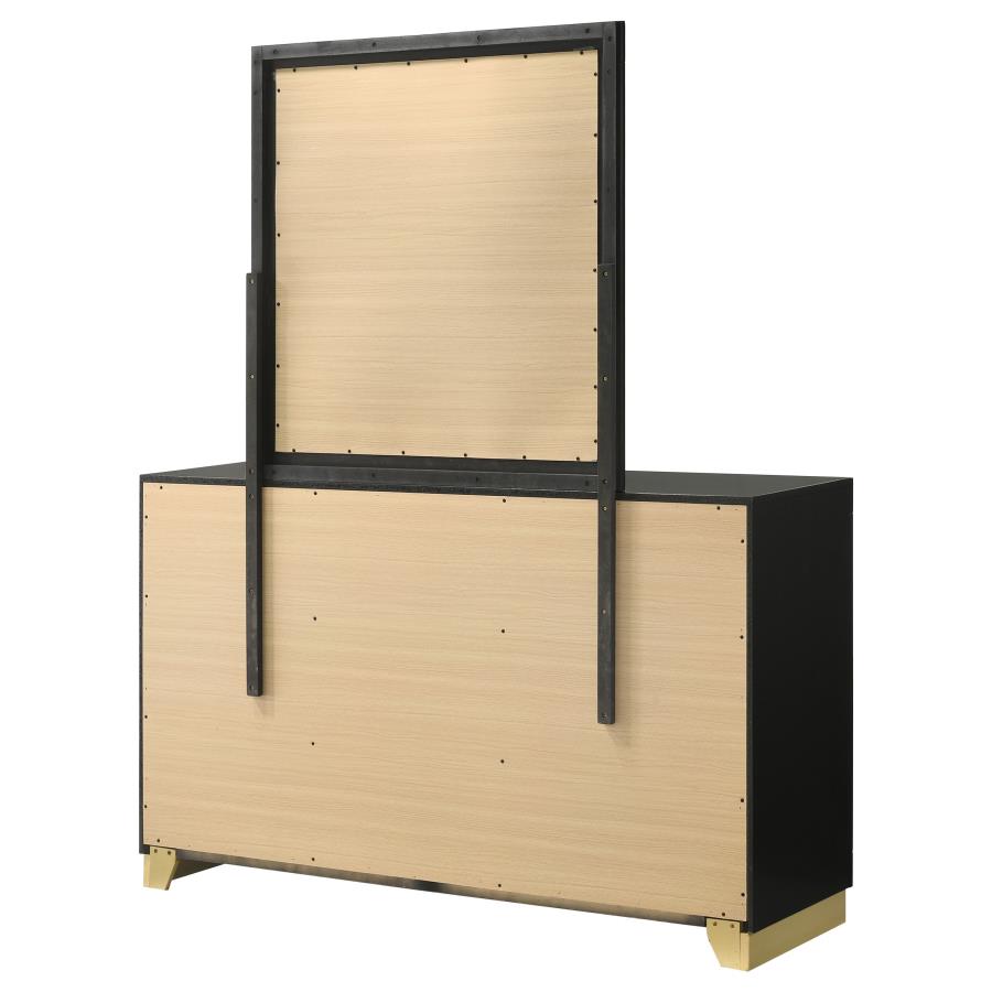 Caraway 6-drawer Dresser with Mirror Black - Home & Sleep Outlet