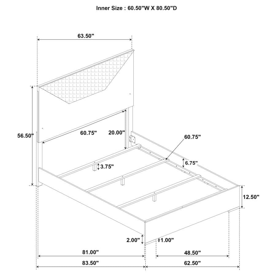 Ives 4-piece Queen Bedroom Set White High Gloss