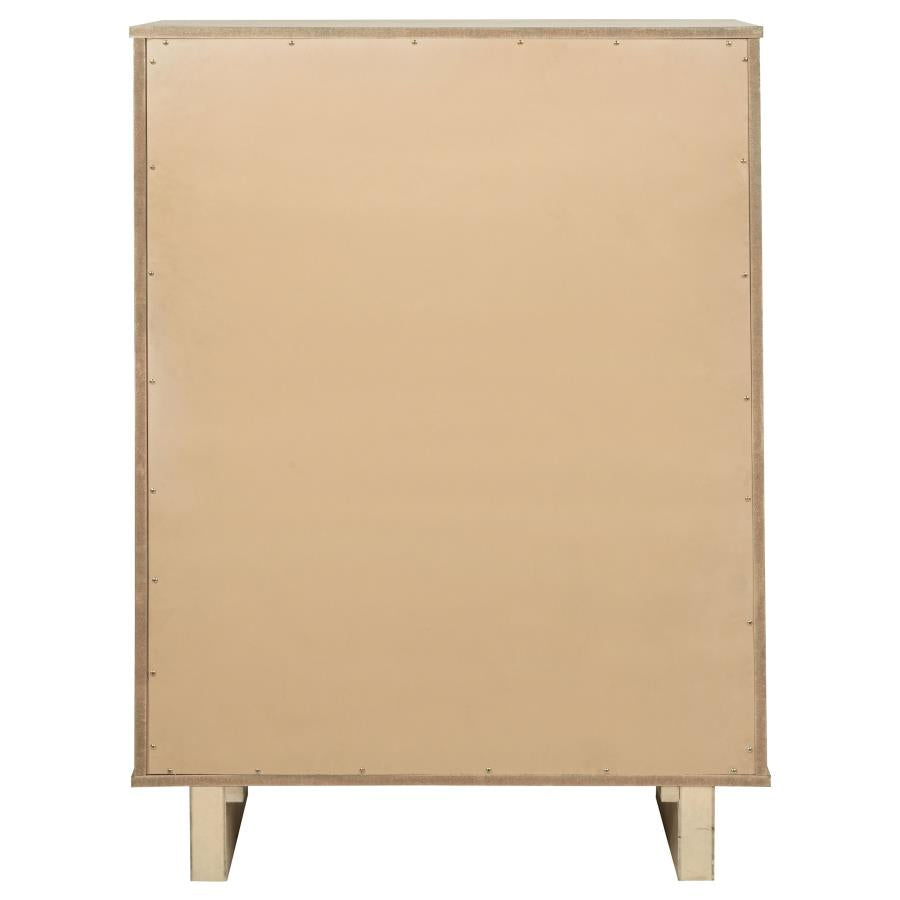 Kailani 5-drawer Bedroom Chest of Drawers Beige Oak - Home & Sleep Outlet
