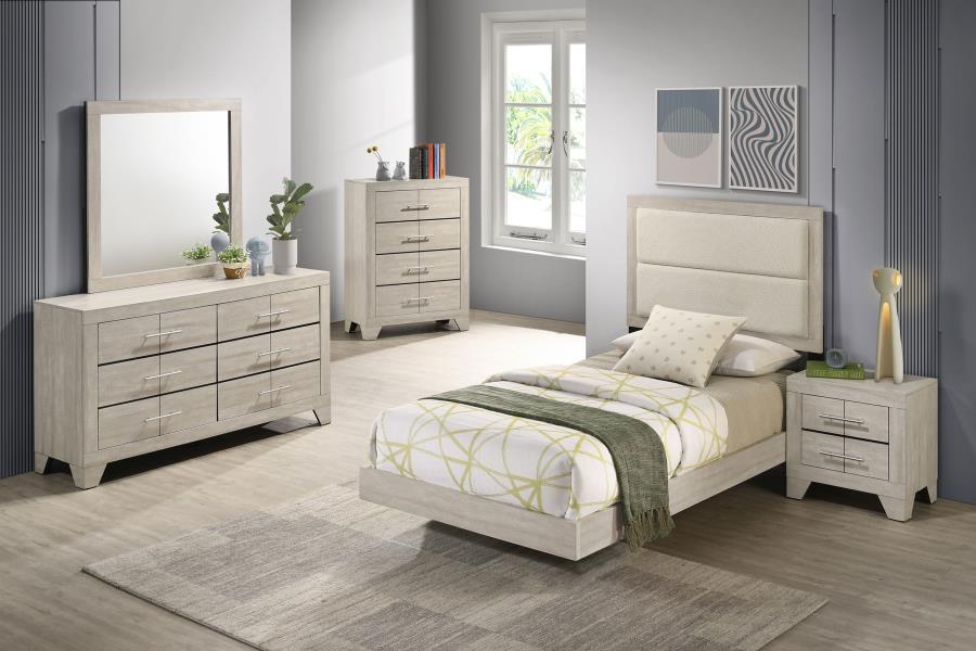 Trenton 54-inch Wood Twin Panel Bed Rustic Cream - Home & Sleep Outlet