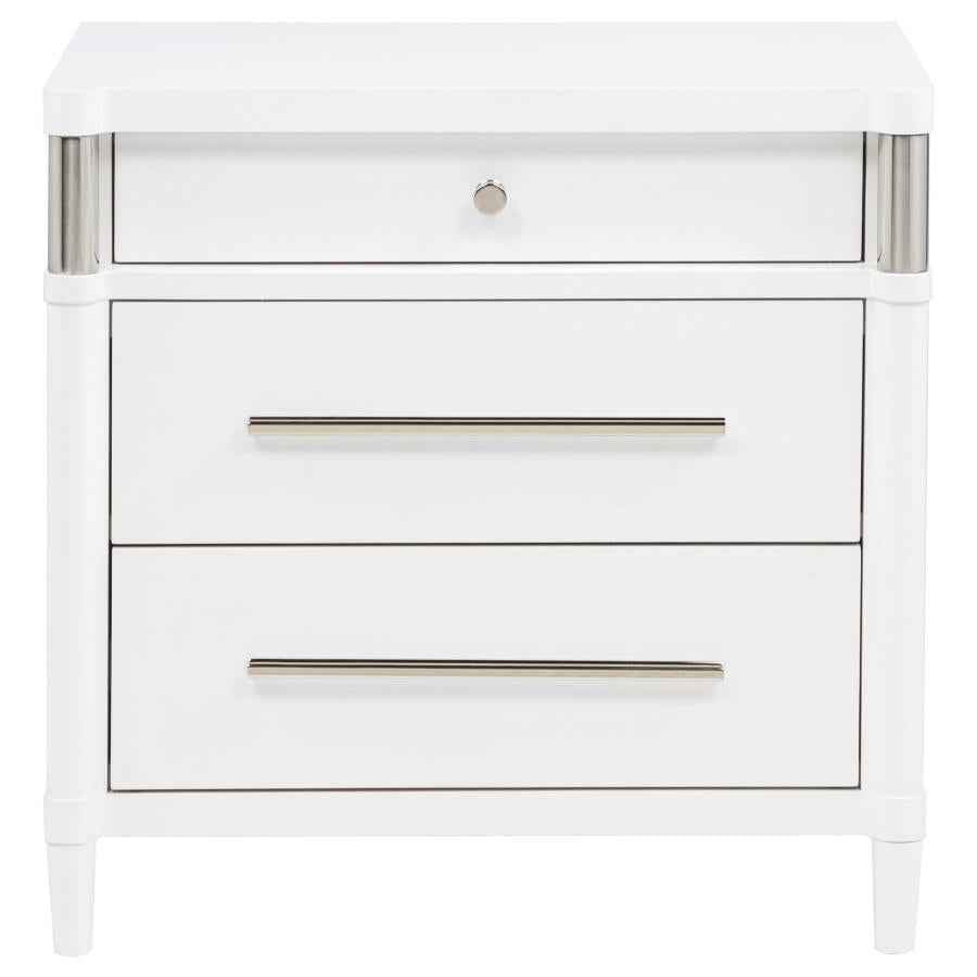Gracemont 3-drawer Bedroom Nightstand Bedside Table White - Home & Sleep Outlet