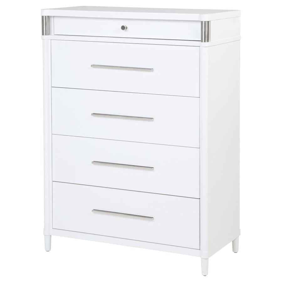 Gracemont 5-drawer Bedroom Chest of Drawers White - Home & Sleep Outlet