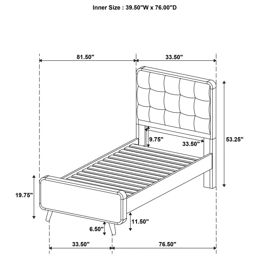 Robyn 4-piece Twin Bedroom Set Light Ash