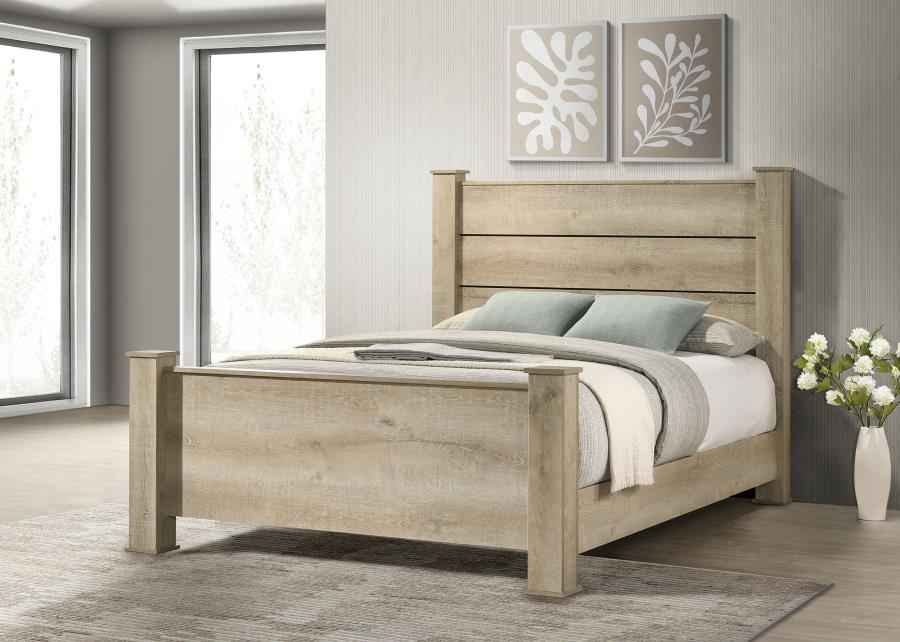 Oakglen 55-inch Queen Panel Bed Weathered Oak