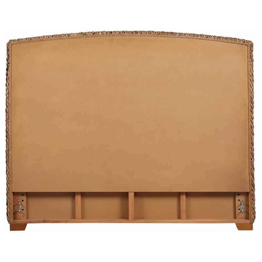 Laughton Woven Banana Leaf Queen Panel Headboard Amber