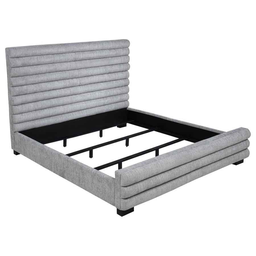 Patricia 58-inch Boucle Upholstered Eastern King Bed Grey