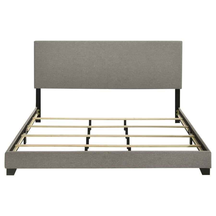 Dorian Fabric Upholstered Eastern King Panel Bed Taupe