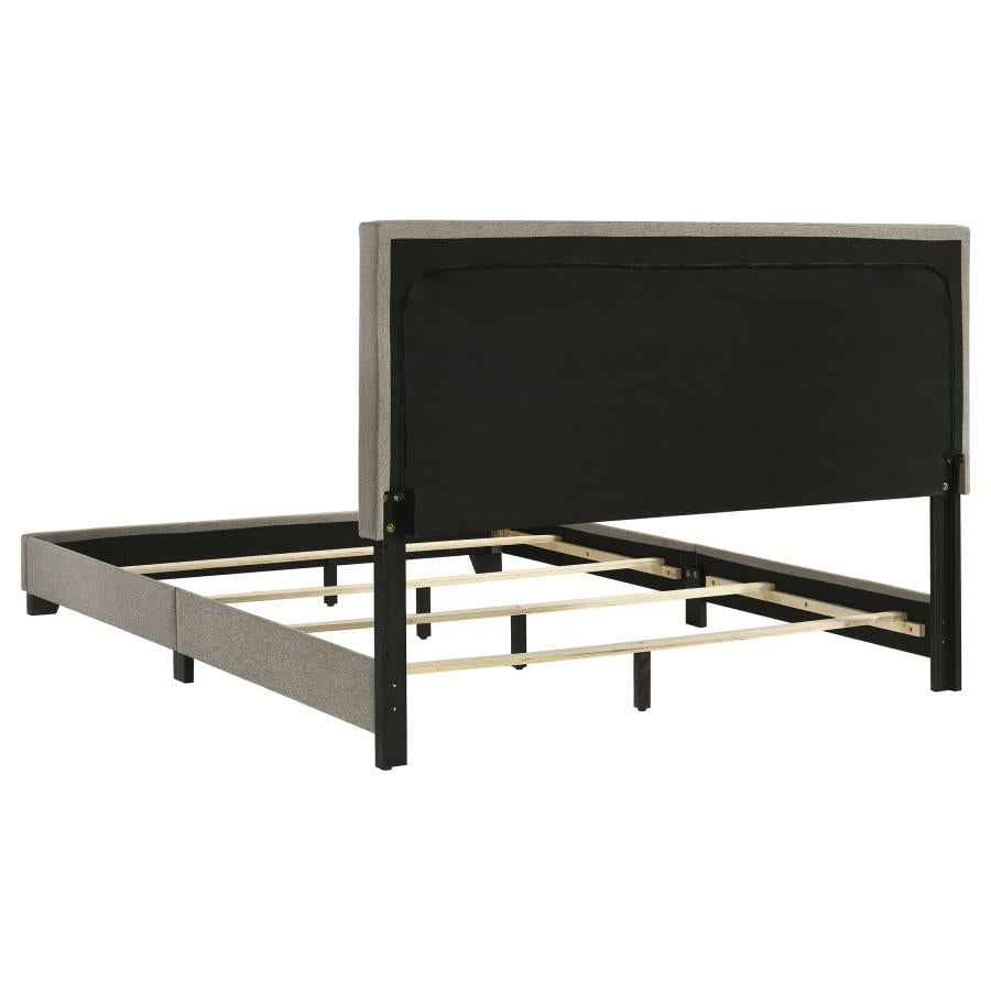 Dorian Fabric Upholstered Queen Panel Bed Taupe