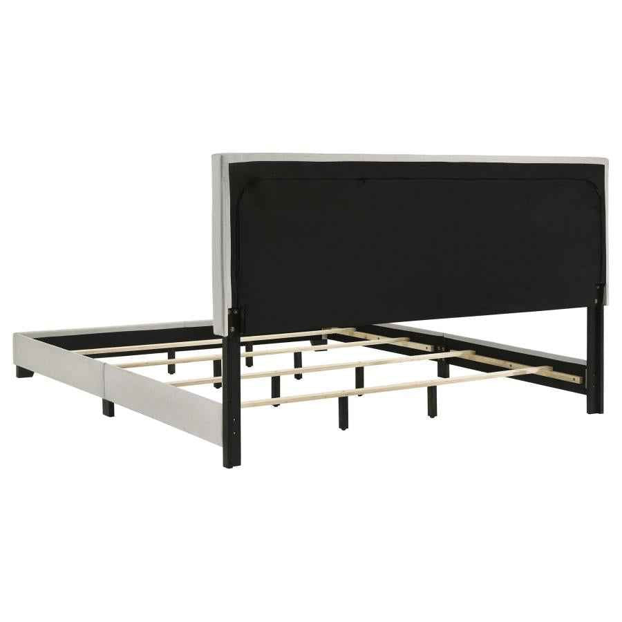 Dorian Fabric Upholstered Eastern King Panel Bed Cream