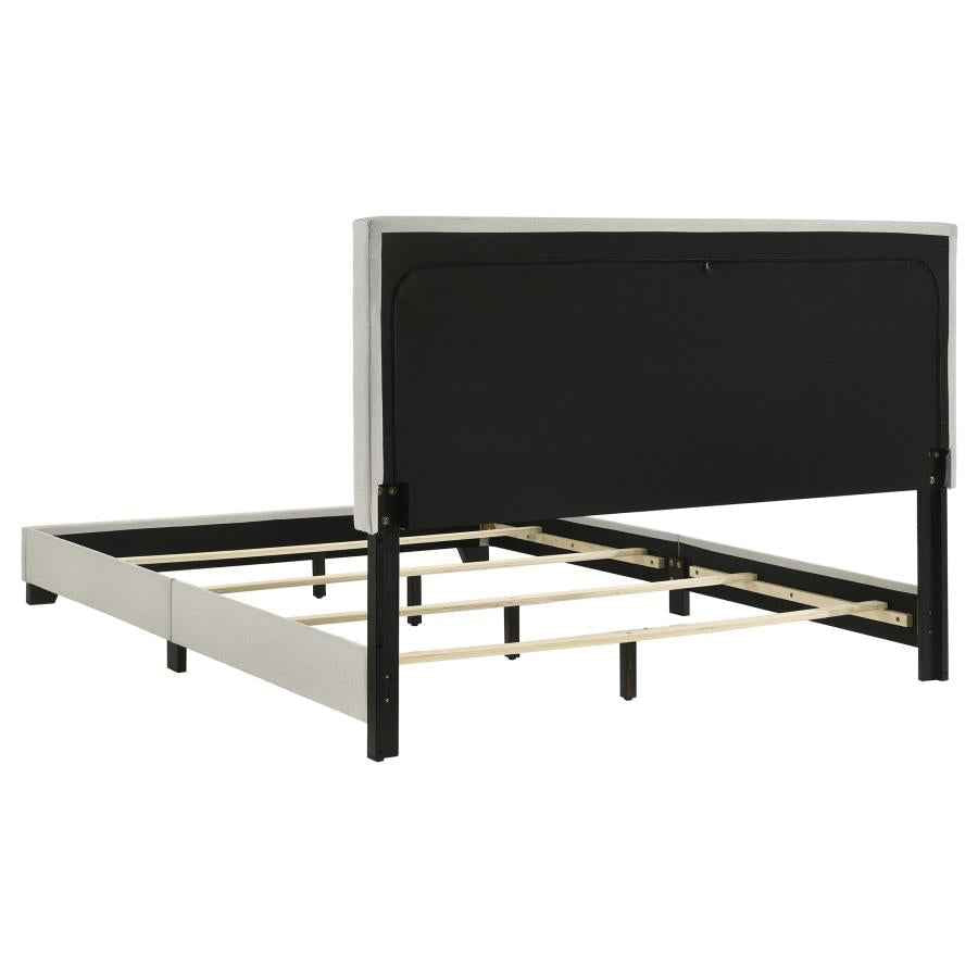 Dorian Fabric Upholstered Queen Panel Bed Cream