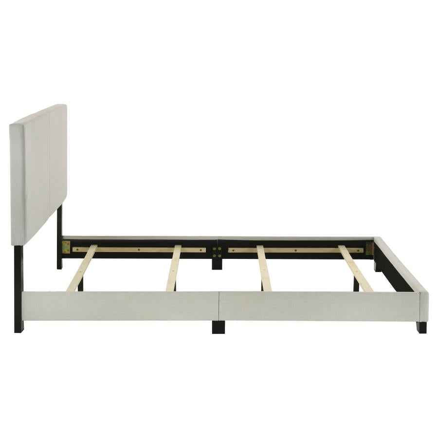 Dorian Fabric Upholstered Queen Panel Bed Cream
