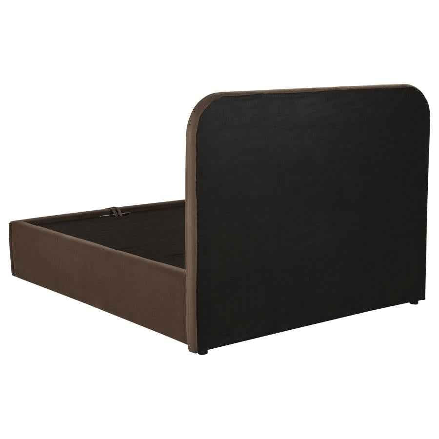 Anders Upholstered Full Storage Lift Platform Bed Chocolate - Home & Sleep Outlet