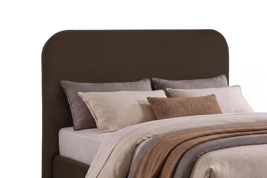 Anders Upholstered Full Storage Lift Platform Bed Chocolate - Home & Sleep Outlet