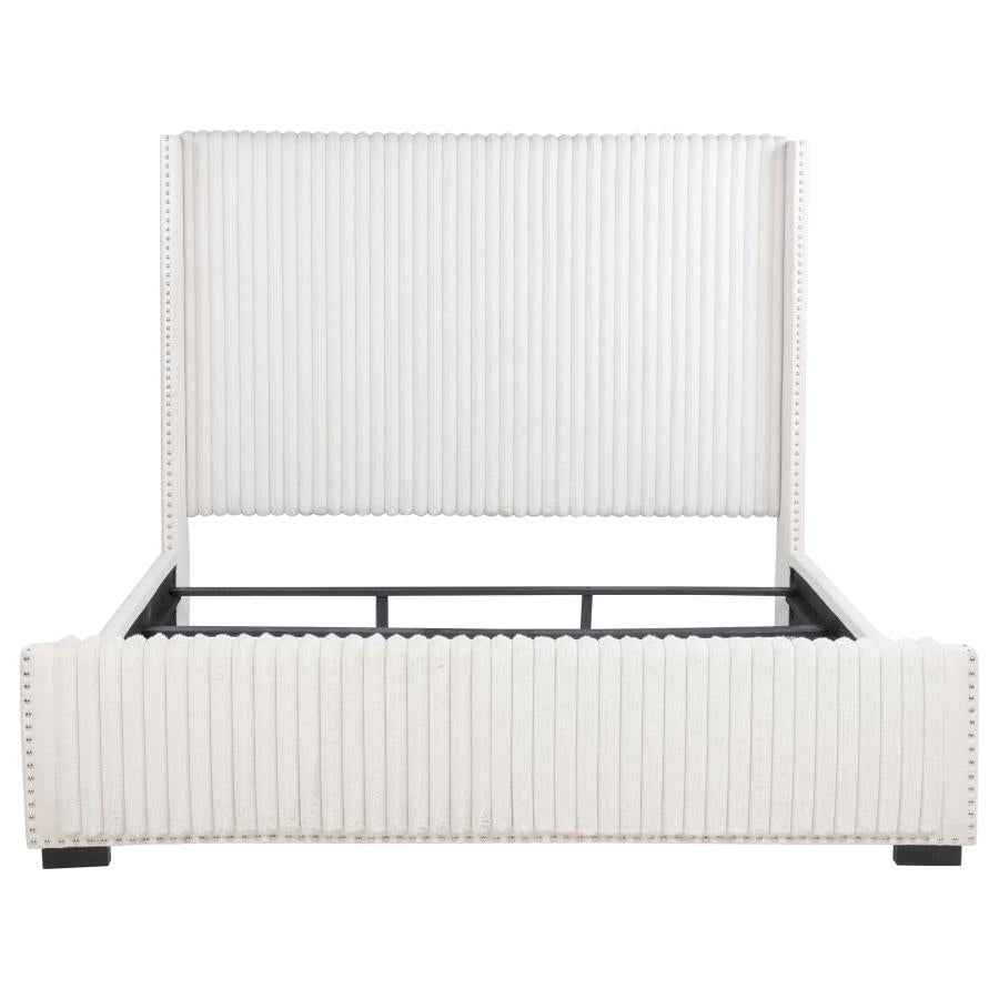 Natasha 65-inch Upholstered California King Bed Cream - Home & Sleep Outlet