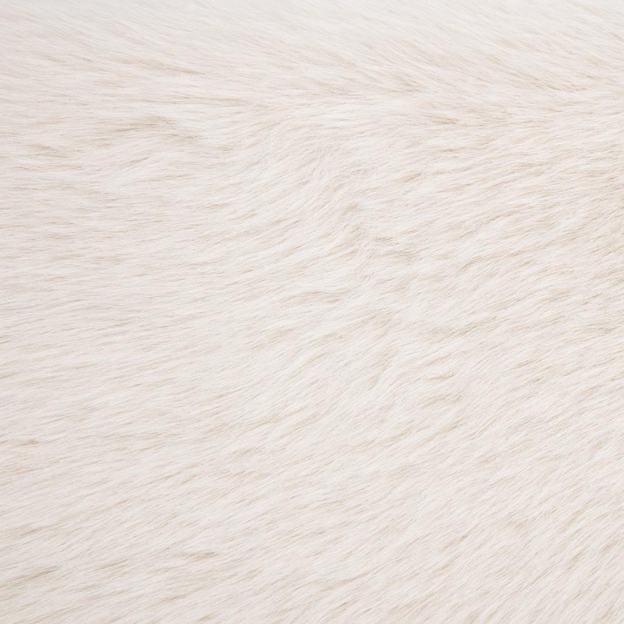 Rebecca Faux Fur Upholstered Queen Bed Cream - Home & Sleep Outlet