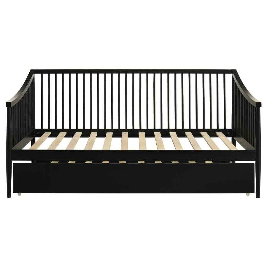 Delgado Windsor Twin Wood Daybed with Trundle Black - Home & Sleep Outlet