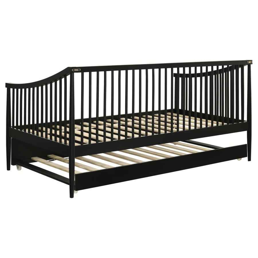 Delgado Windsor Twin Wood Daybed with Trundle Black - Home & Sleep Outlet