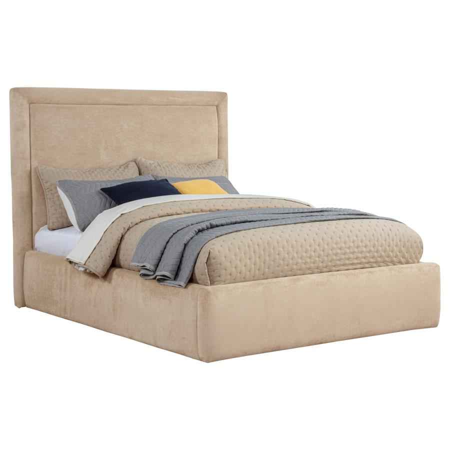 Lawson 54-inch Upholstered Full Platform Bed Light Saddle