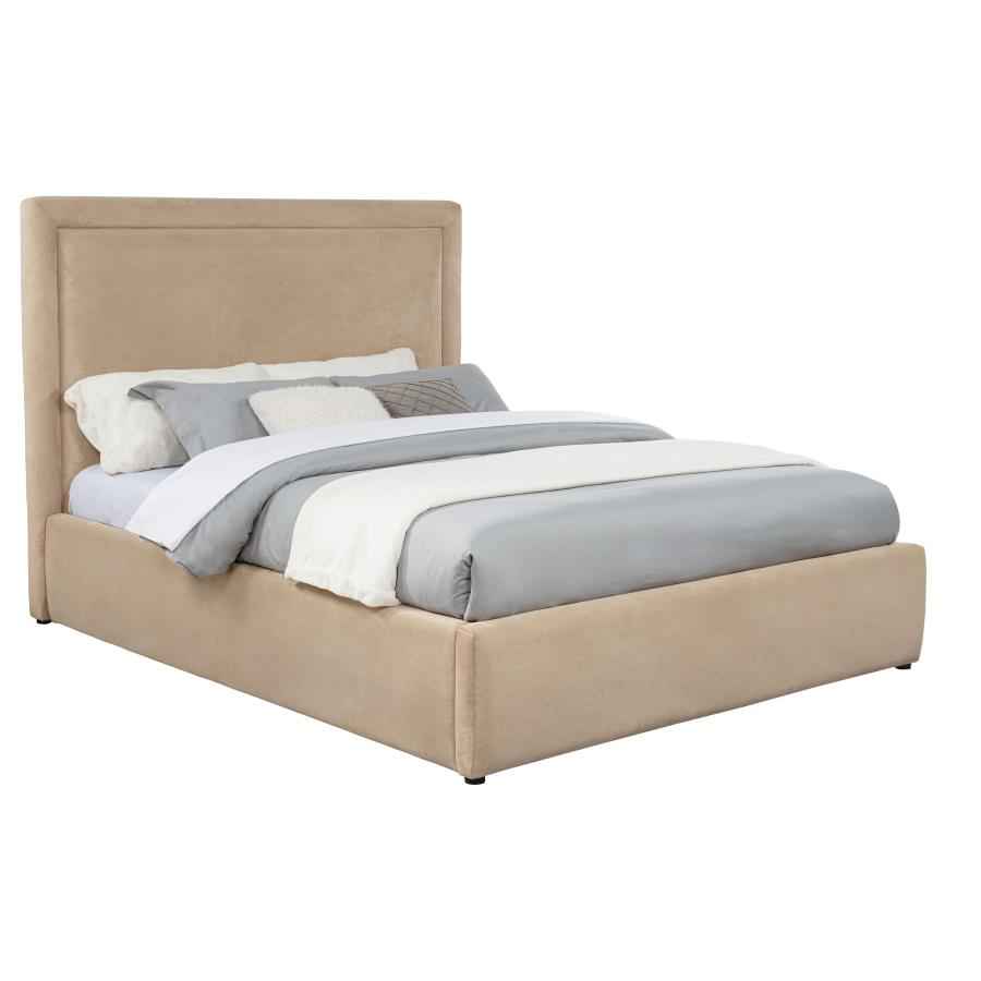 Lawson 54-inch Upholstered Queen Platform Bed Light Saddle