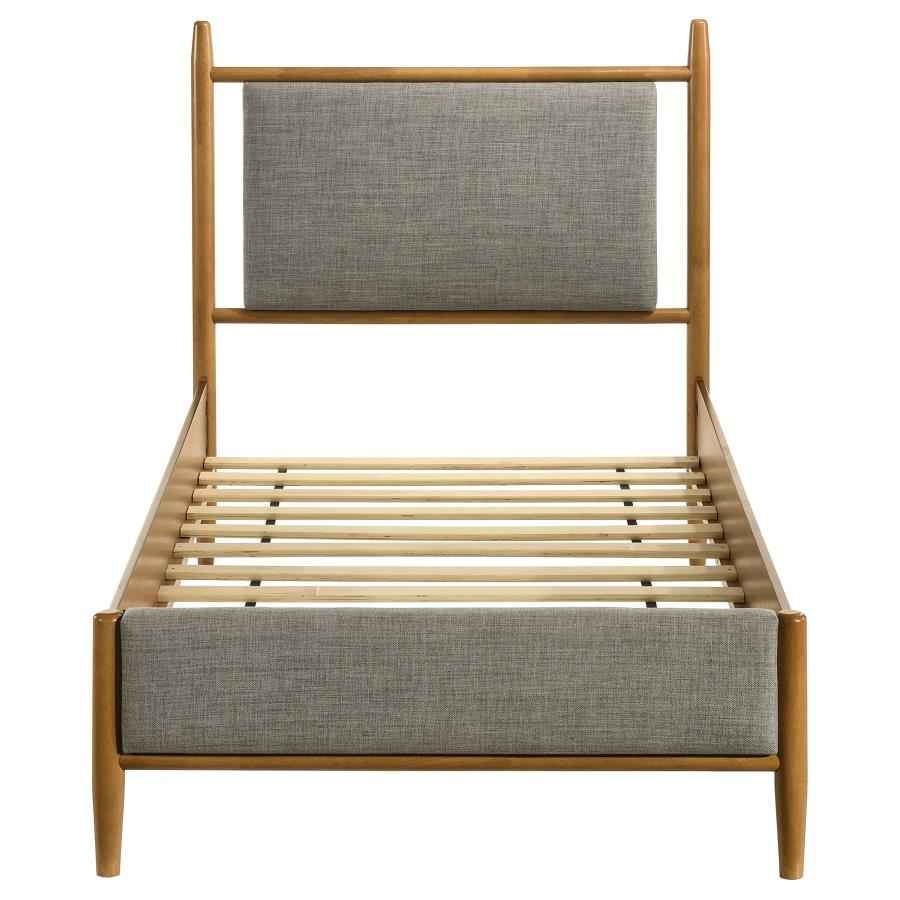 Mason 46-inch Twin Panel Platform Bed Grey and Light Brown