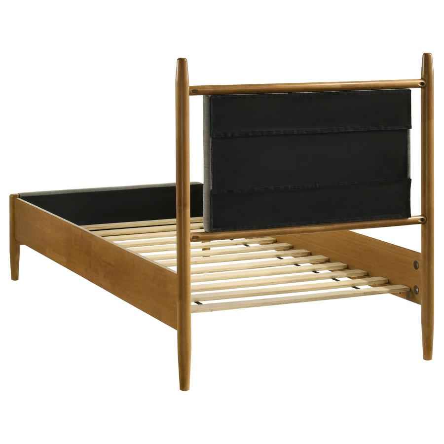 Mason 46-inch Twin Panel Platform Bed Grey and Light Brown