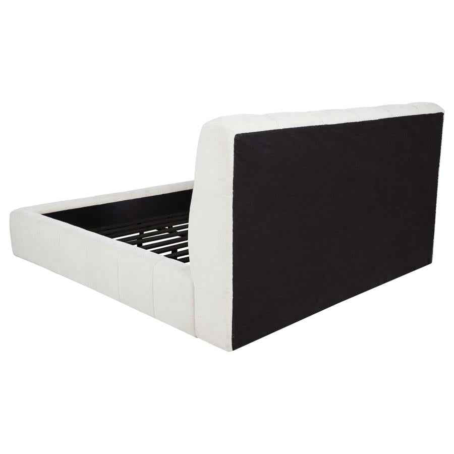 Nollet 48-inch Upholstered Eastern King Platform Bed Cream