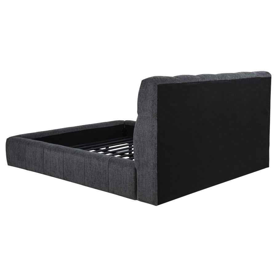 Nollet 48-inch Upholstered Eastern King Platform Bed Grey