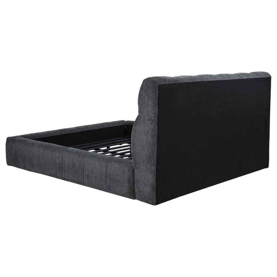 Nollet 48-inch Upholstered California King Platform Bed Grey