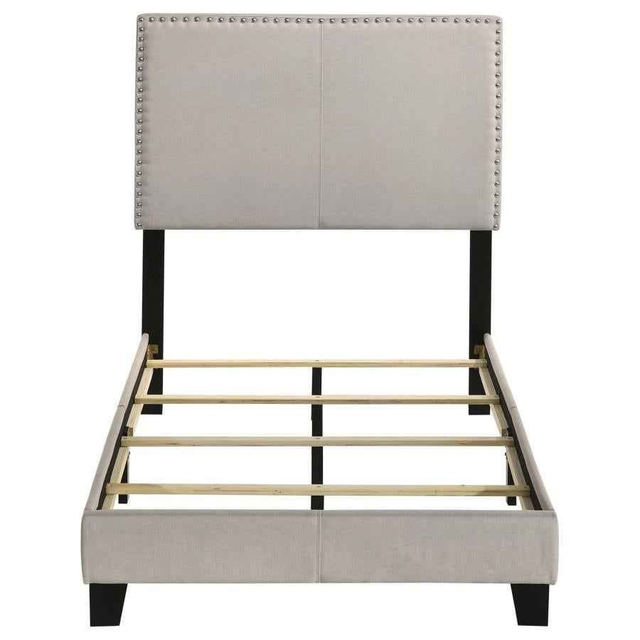 Boyd Upholstered Twin Panel Bed Ivory