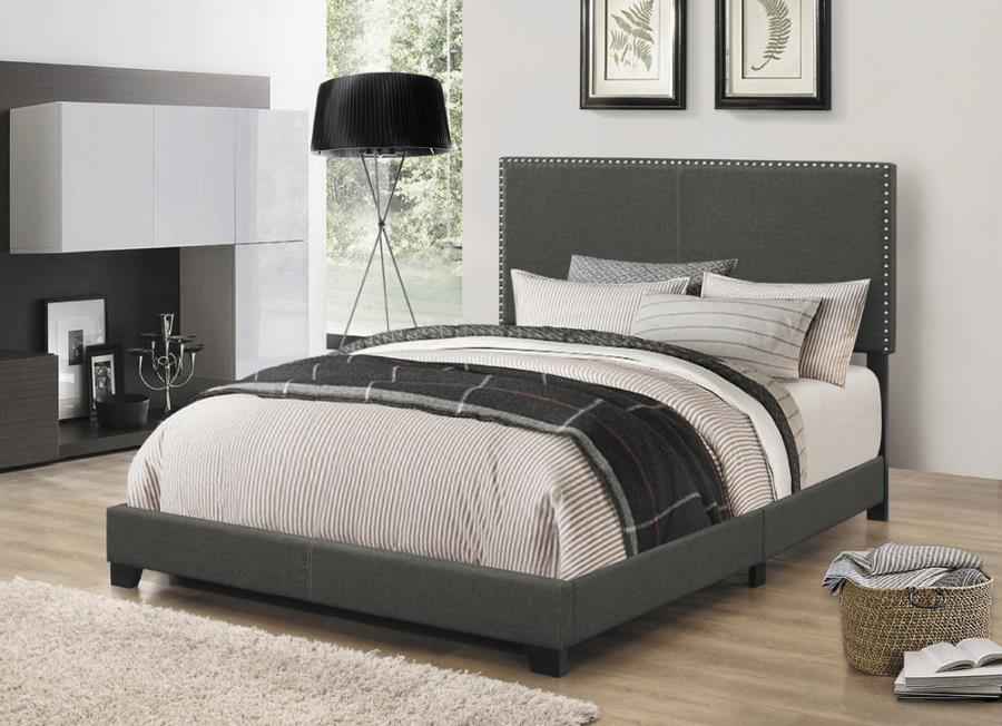 Boyd Upholstered Eastern King Panel Bed Charcoal