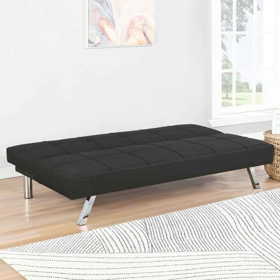Joel Upholstered Tufted Convertible Sofa Bed Black - Home & Sleep Outlet